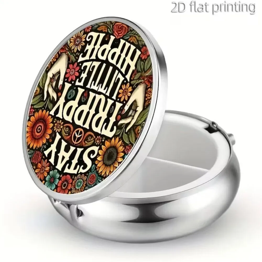 Hippie-Chic 60s Inspired Mother-Little-Helper Pill-Box STAY TRIPPY LITTLE HIPPIE